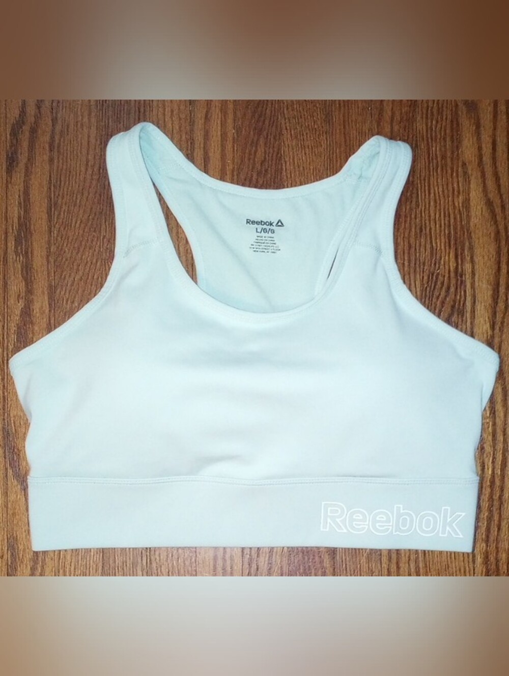Reebok Women's Mint Green Racerback Support Sports Bra, Size L